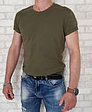 Зелена футболка чоловіча хакі 190 щільність, фото 3