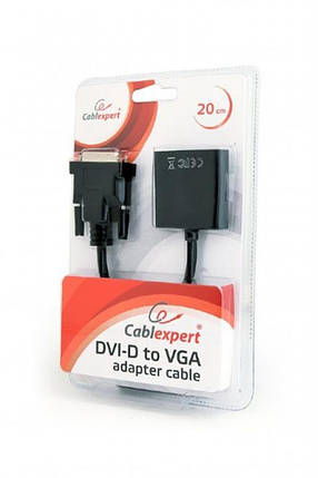 Адаптер DVI-D, VGA AB Cablexpert 0.2 m Black, фото 2