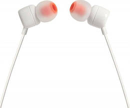 Навушники гарнітура вакуумні JBL T110 White (JBLT110WHT), фото 3