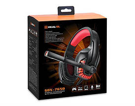 Наушники гарнитура накладные REAL-EL GDX-7650 Black/Red, фото 4