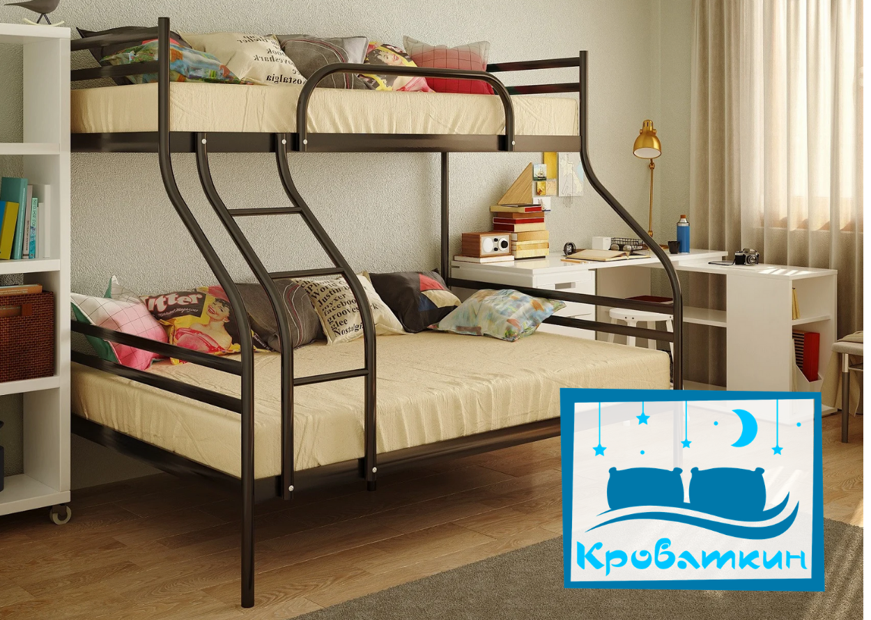 Металеве двоярусне триспальне ліжко Smart/Смарт Метакам