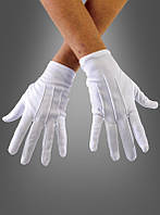 Белые карнавальные перчатки из хлопка (размер L)