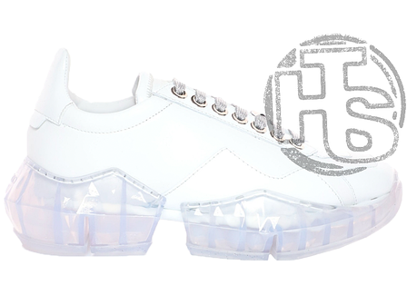 Жіночі кросівки Jimmy Choo Diamond/F White Calf Leather with Patent Low Top Trainers, фото 1