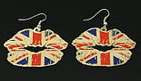 Сережки з орнаментом прапор Великобританії, фото 2