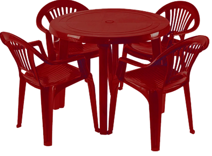 Купить Пластиковая мебель, стол круглый и 4 стула "Луч", цена 2350 ...