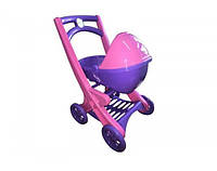 Игрушечная детская коляска для кукол Active Baby с люлькой, фиолетовая. Подарок для девочки от 3 лет