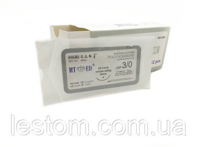 ПДО RT-med USP 3/0 (EP 2) зі звор. ріж. голкою 30мм 3/8 кола