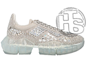 Жіночі кросівки Jimmy Choo Diamond/F Crystal Shimmer Suede Low Top Trainers with Crystal