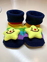 Детские антискользящие носки с объемной игрушкой Звездочки радужные