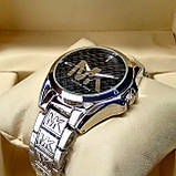 Жіночі кварцові наручні годинники Michael Kors MK-570 на металевому браслеті срібного кольору чорний цифербл, фото 2