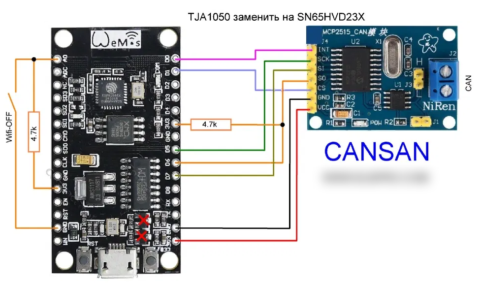 Wi-Fi канхакер CanSan CAN Hacker (CAN хакер) Аналізатор CAN