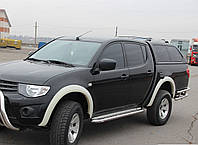 Пороги боковые (подножки-площадка) Mitsubishi L-200 2006-2015 (Ø42)