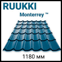 Металочерепиця 0,45 мм RUUKKI Monterrey / Монтеррей / Синя / RR 35 /, фото 2