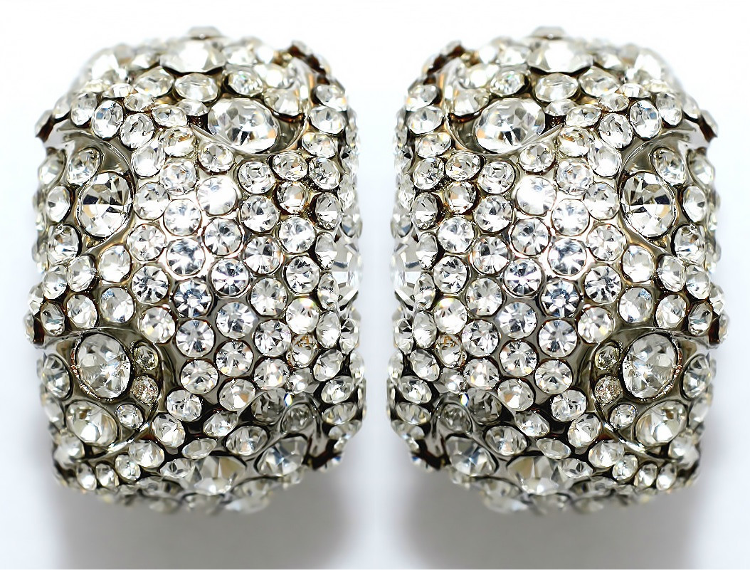 Сережки Neoglory з італійською застібкою. Родій. Камені: циркон. Довжина: 2.4 см Ширина: 16 мм