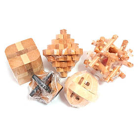 Набір із 5 дерев'яних 3D-головоломок