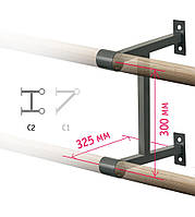 Кронштейн для балетного станка настенный двухрядный Viktoria