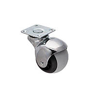 Опора колісна з сірою гумою "КУЛЯ" 40мм