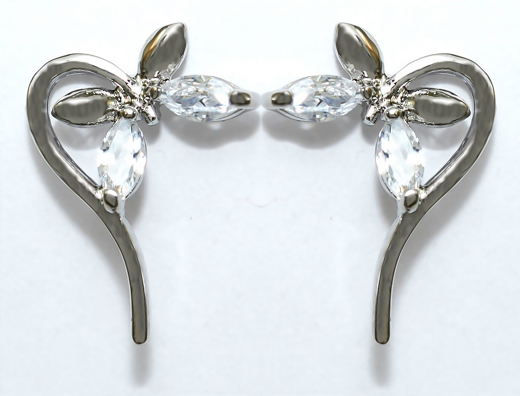 Сережки-гвоздики Neoglory. Родій. Камені: циркон. Довжина: 1.8 см. Ширина: 12 мм.