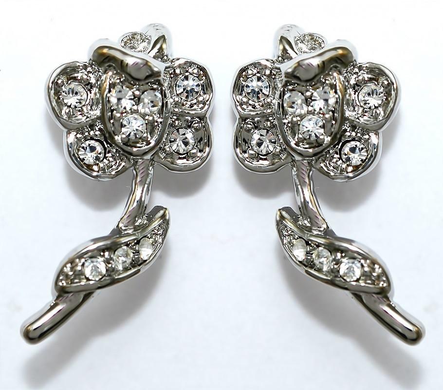 Сережки-гвоздики Neoglory. Родій. Камені: циркон. Довжина: 2 см. Ширина: 11 мм.