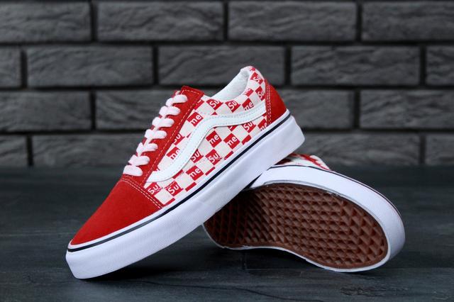 Кеди Vans Old Skool Supreme Pro Red White Кеди Vans Old Skool Supreme Pro Red White фото