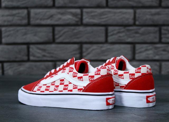 Кеди Vans Old Skool Supreme Pro Red White Кеди Vans Old Skool Supreme Pro Red White фото
