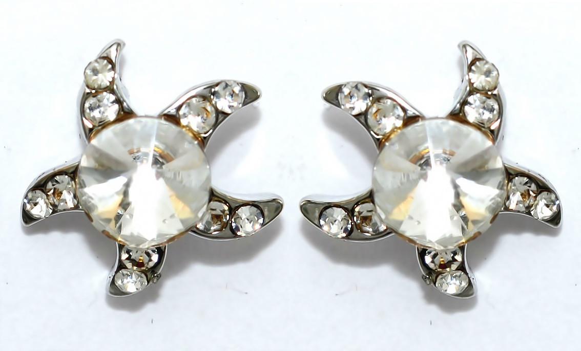 Сережки-гвоздики Neoglory. Родій. Камені: циркон. Діаметр: 9 мм.