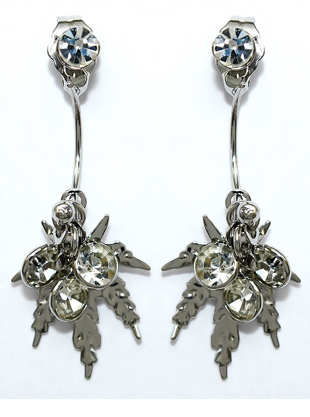 Сережки-гвоздики Neoglory. Родій. Камені: циркон. Довжина: 1.7 см. Ширина: 12 мм.