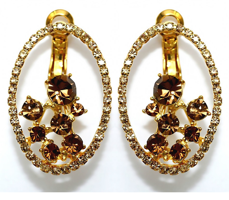 Сережки Neoglory. Позолота. Каміння: пудровий циркон. Довжина: 2.7 см. Ширина: 18 мм.