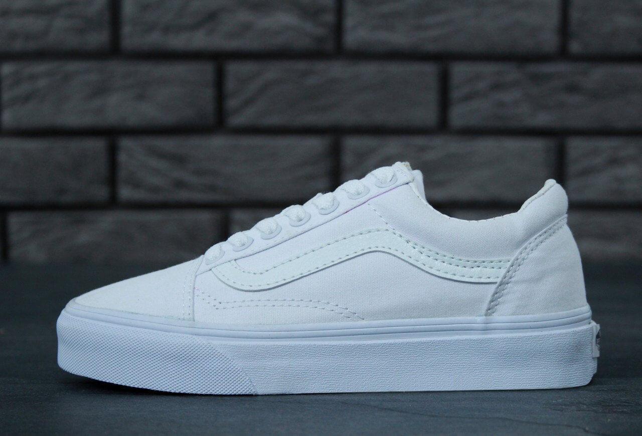Кеди Vans Old Skool Mono White White Full White білі жіночі, фото 1