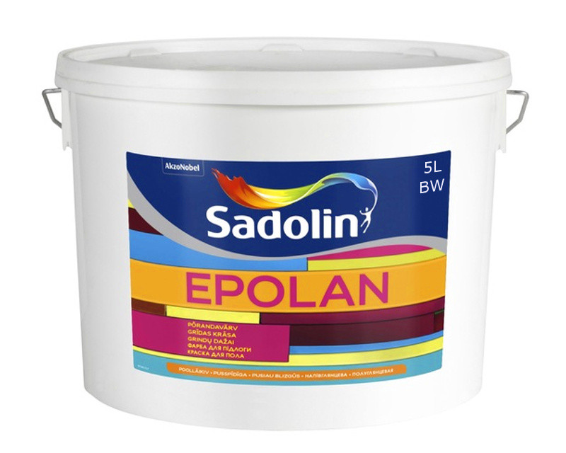 Эмаль акриловая SADOLIN EPOLAN для пола белая - база ВW 5л - фото 2 - id-p1181987839