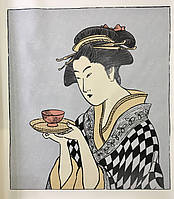 Друк картин полотно портрет японської дівчини (чайна церемонія) малюнок за номерами№14 90 см х 100 см