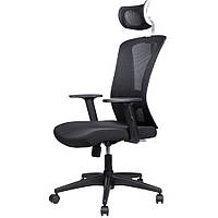 Кресло для работы дома Barsky BM-04 White/Black, сеточное кресло, черный / белый