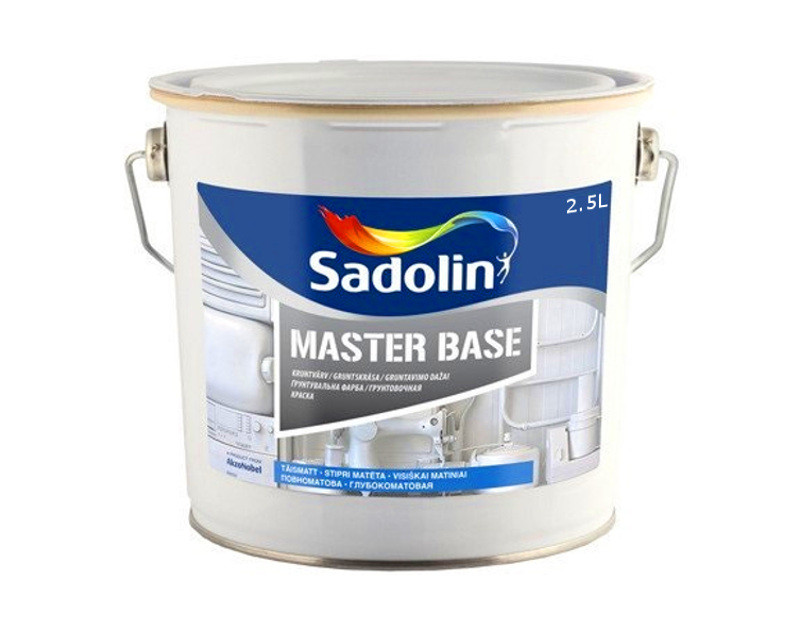 Грунт алкидный SADOLIN MASTER BASE адгезионный белый - база BW 2,5л - фото 2 - id-p1182031971