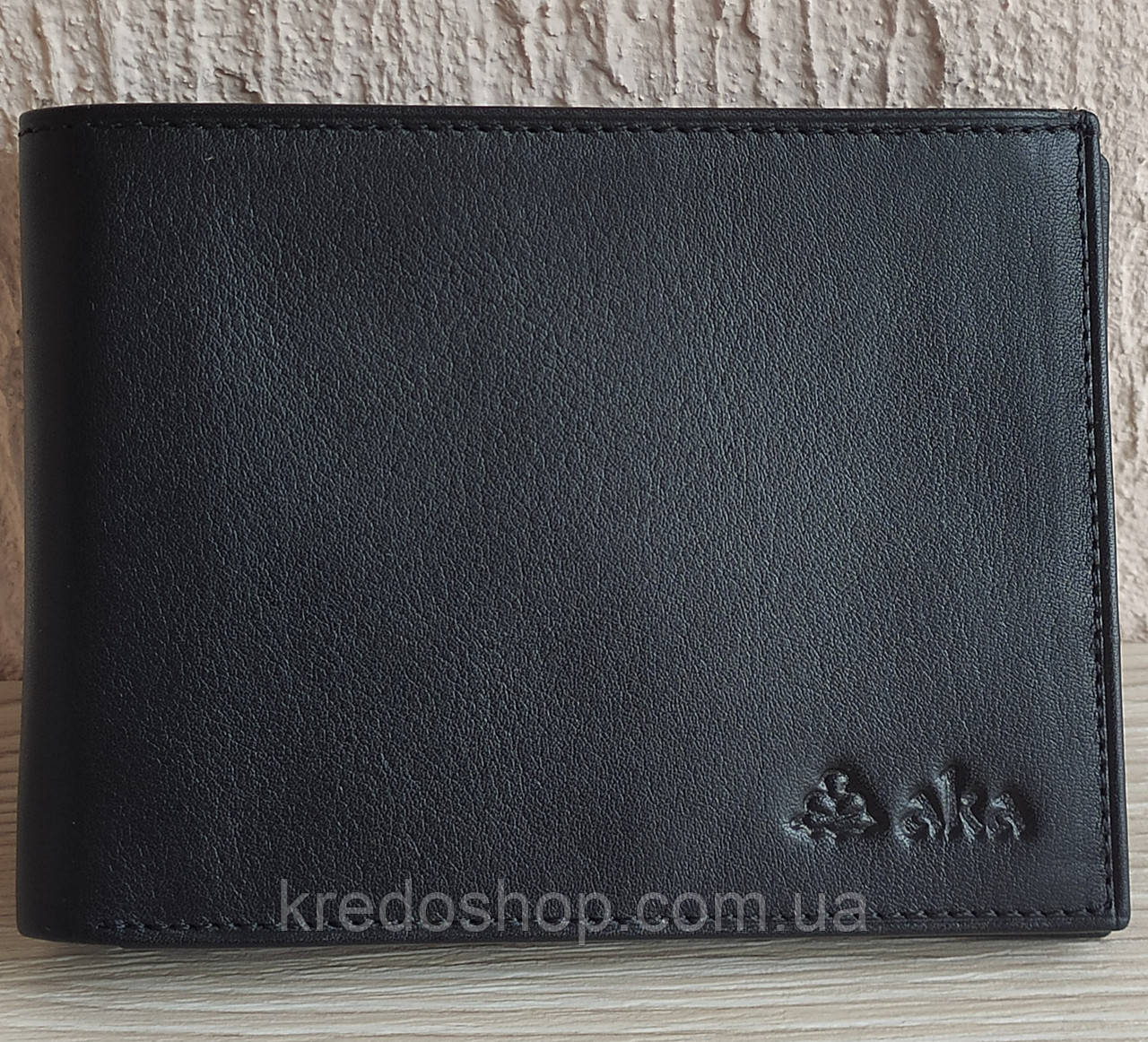 Бумажник кожаный мужской черный тонкий (AKA Deri Турция) - фото 1 - id-p144477361