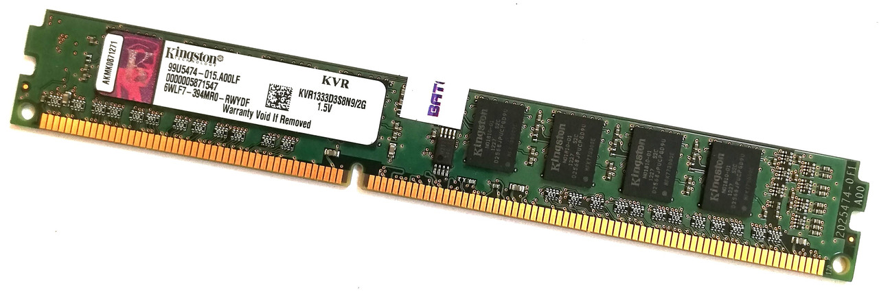 Оперативна пам'ять Kingston DDR3 2Gb 1333MHz PC3 10600U LP CL9 Б/У MIX