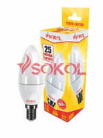 Лампа світлодіодна LED свічка 6W 220B E14 4100K new SOKOL