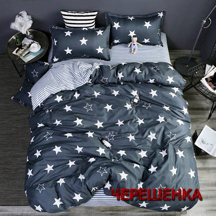 Полуторний набір постільної білизни 150*220 з Бязі "Gold" №151315AB Черешенка™, фото 1