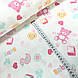 Тканина поплін рожеві ведмедики з кубиками та ґудзиками на білому (ТУРЦІЯ шир. 2,4 м) (R-T-0489), фото 3