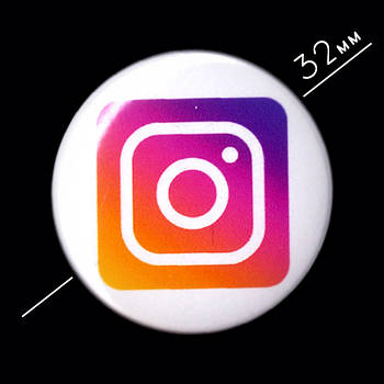 "Інстаграм / Instagram" значок круглий на булавці Ø32 мм