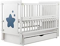 Детская кроватка Babyroom Звездочка Z-03 на маятнике с ящиком Белый