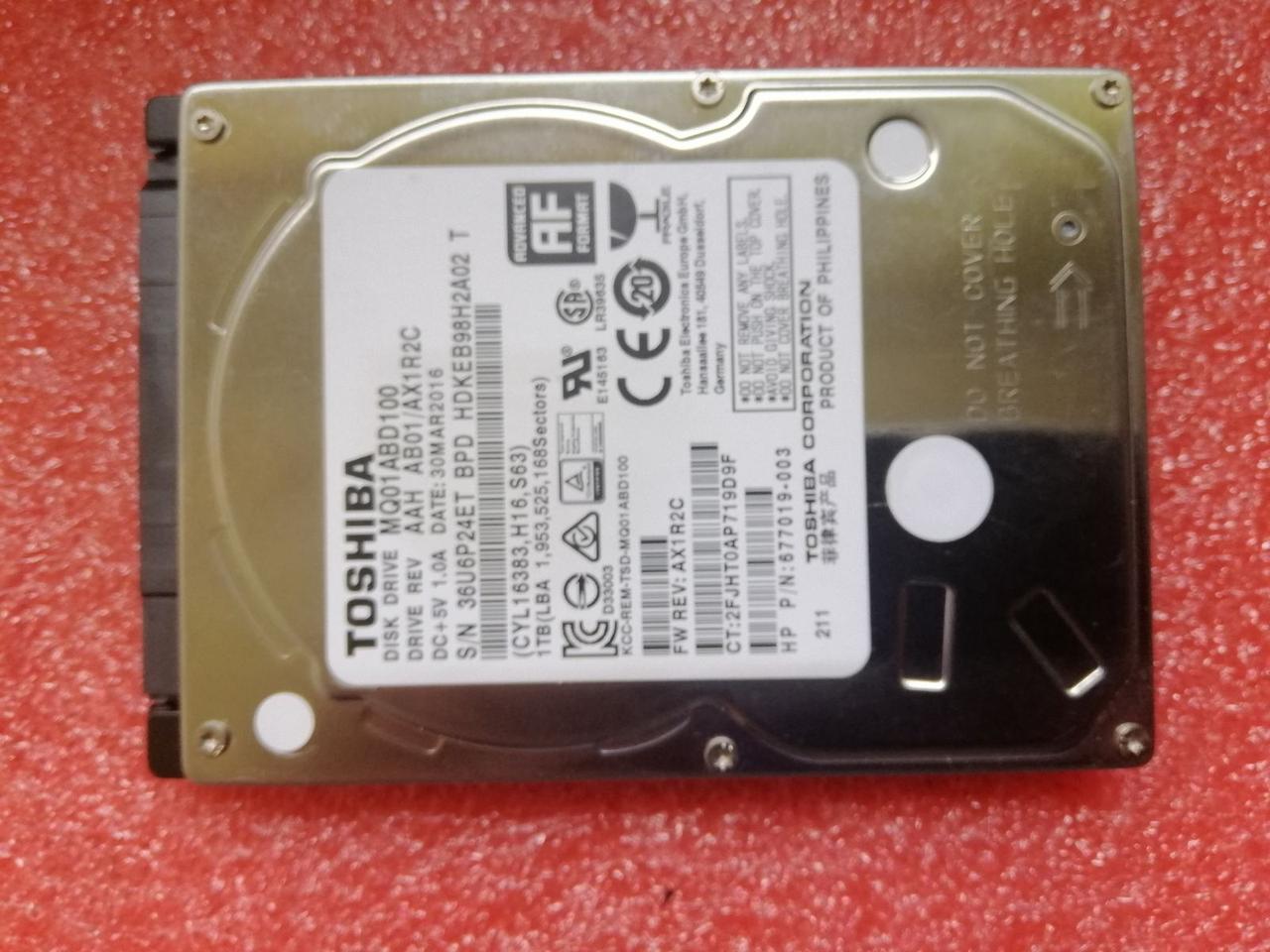 Жорсткий диск HDD Toshiba MQ01ABD100 1Tb 1000Gb 2.5 для ноутбука стан нового