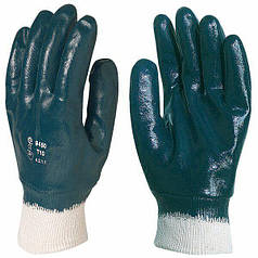 Робочі рукавички МБС з трикотажним манжетом, вкриті нітрилом