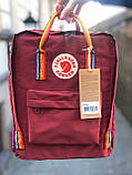 Рюкзак Fjallraven Kanken classic 16L Канкен класик 16 л Ox Red Rainbow з райдужними ручками, фото 3
