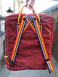 Рюкзак Fjallraven Kanken classic 16L Канкен класик 16 л Ox Red Rainbow з райдужними ручками, фото 5