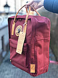 Рюкзак Fjallraven Kanken classic 16L Канкен класик 16л Ox Red ручки шкіра Київ, фото 4