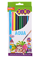 ZiBi акварельні Олівці кольорові AQUA, 12 шт., KIDS LINE