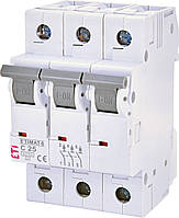 Автоматический выключатель ETIMAT 6 3p C 25А (6 kA), ETI