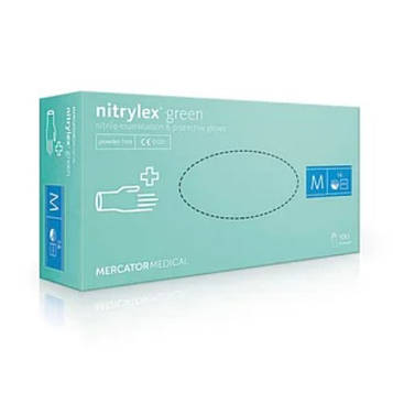 Рукавички Nitrylex PF Green нітрилові нестерильні неприпудрені р.L