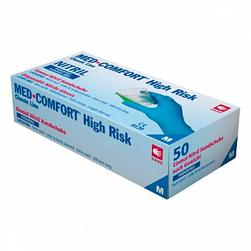 Рукавички Med Comfort High Risk нітрилові оглядові нестер. неприпудрені р.L