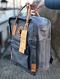 Рюкзак Fjallraven Kanken classic 16L Канкен класик 16 л Graphite ручки шкіра Київ, фото 4